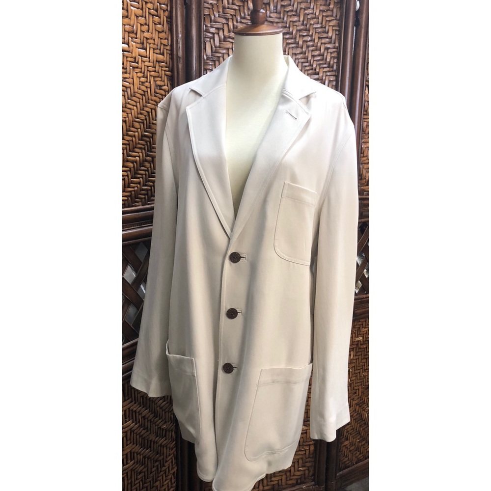 Tommy Bahama white silk trench blazer jacket NWT